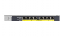 NETGEAR GS108LP Unmanaged Gigabit Ethernet (10/100/1000) Power over Ethernet (PoE) 1U Zwart, Grijs