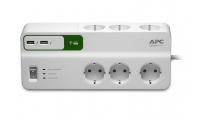 APC Stekkerdoos met overspanningsbeveiliging 6x stopcontact + 2x USB